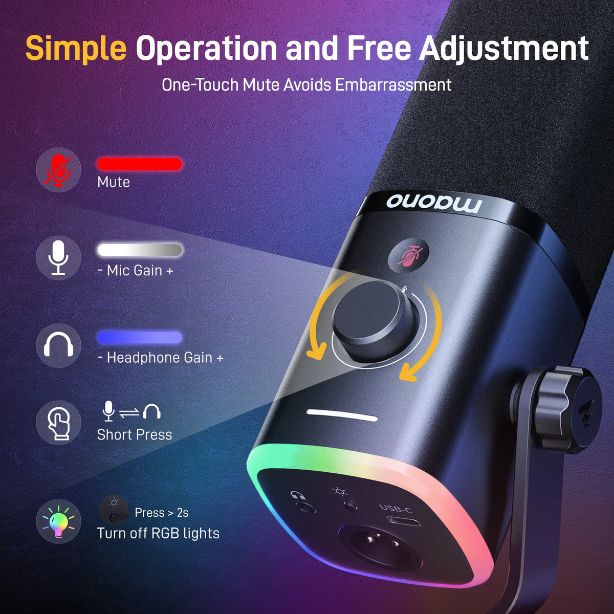 MAONO PD100X Dynamic Gaming Microphone With Noise Reduction