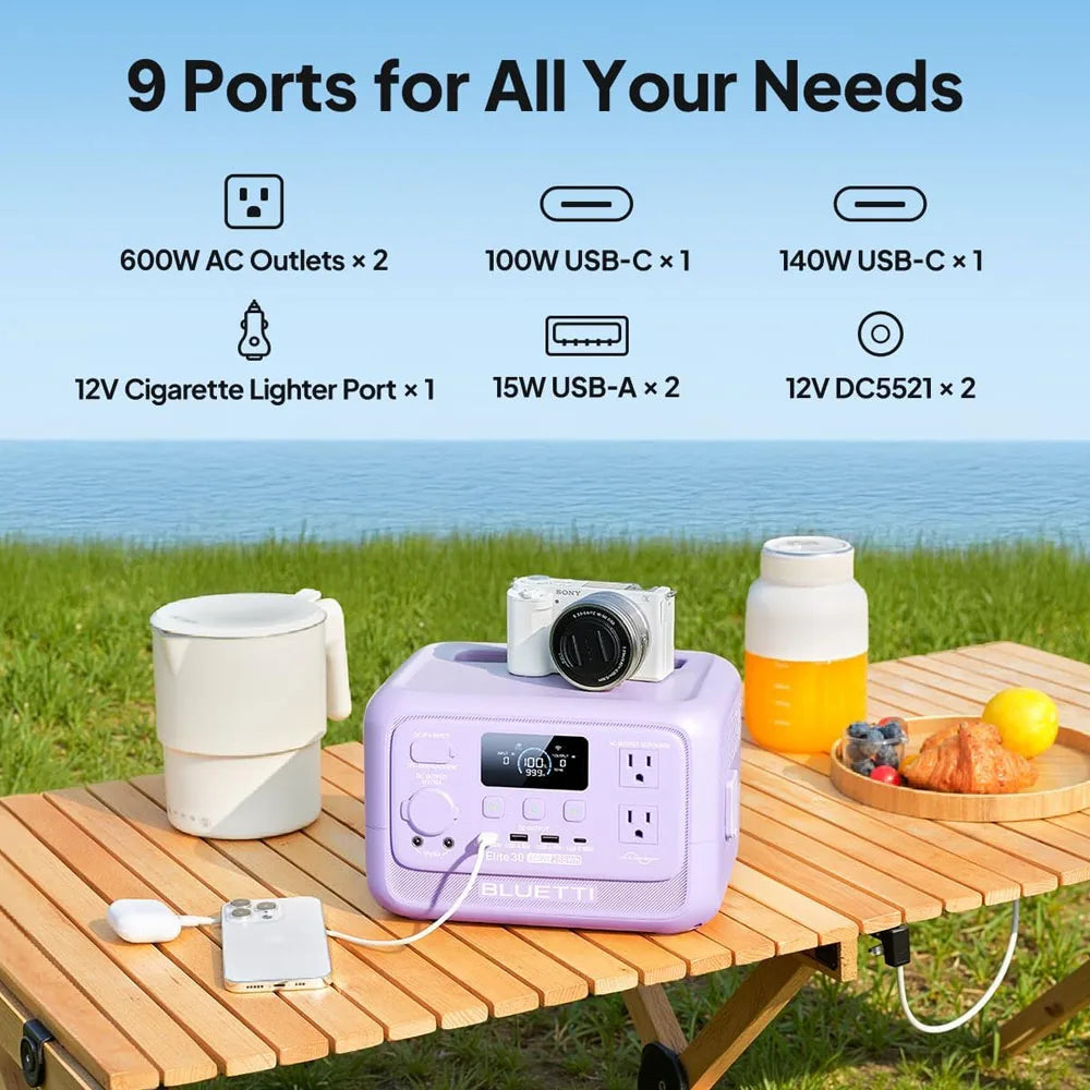 BLUETTI Elite 30 V2 Portable Power Station With Solar Charging