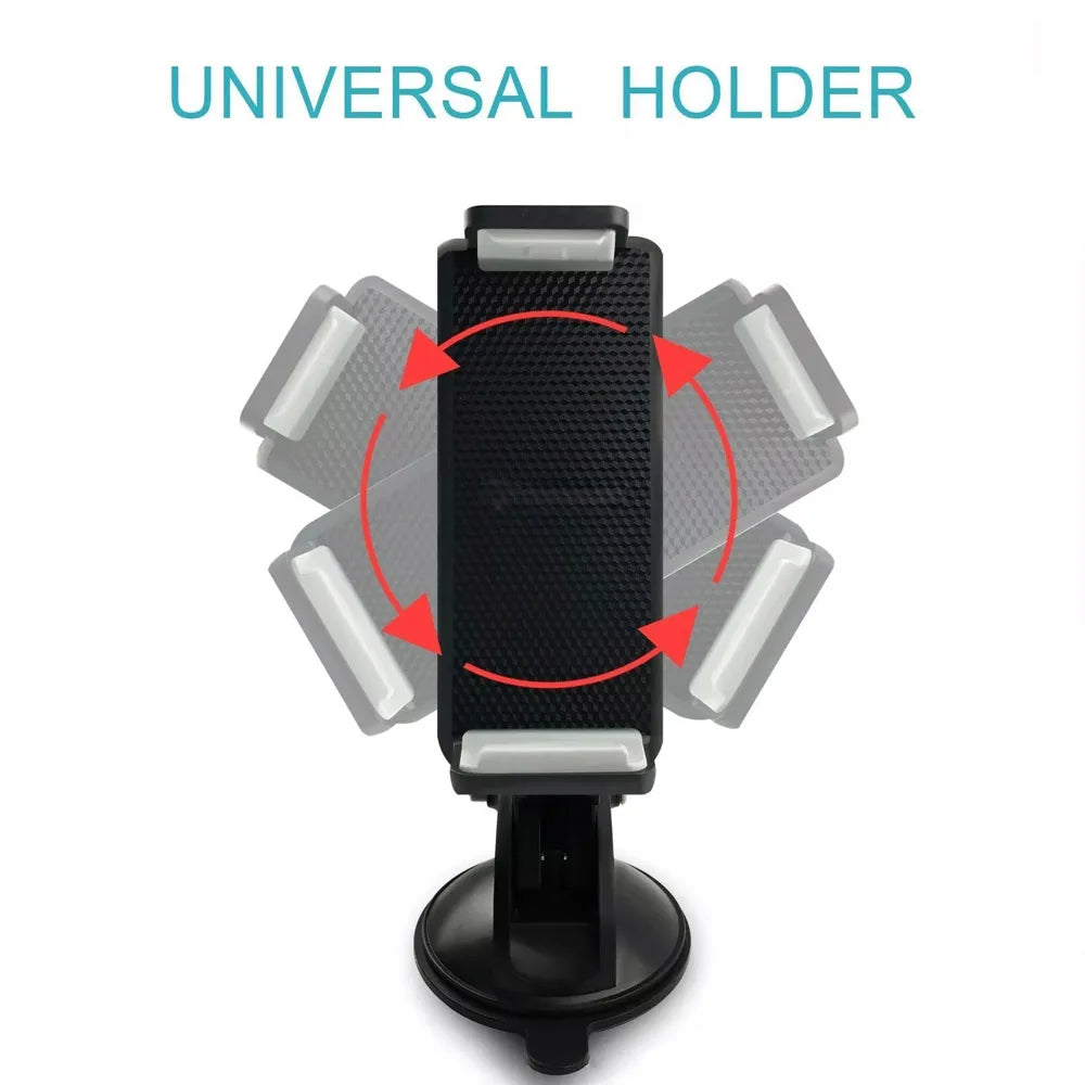 Universal Car Tablet Phone Mount Adjustable Suction Cup Windshield Dashboard Holder 360° Rotating Stand for Smartphone GPS
