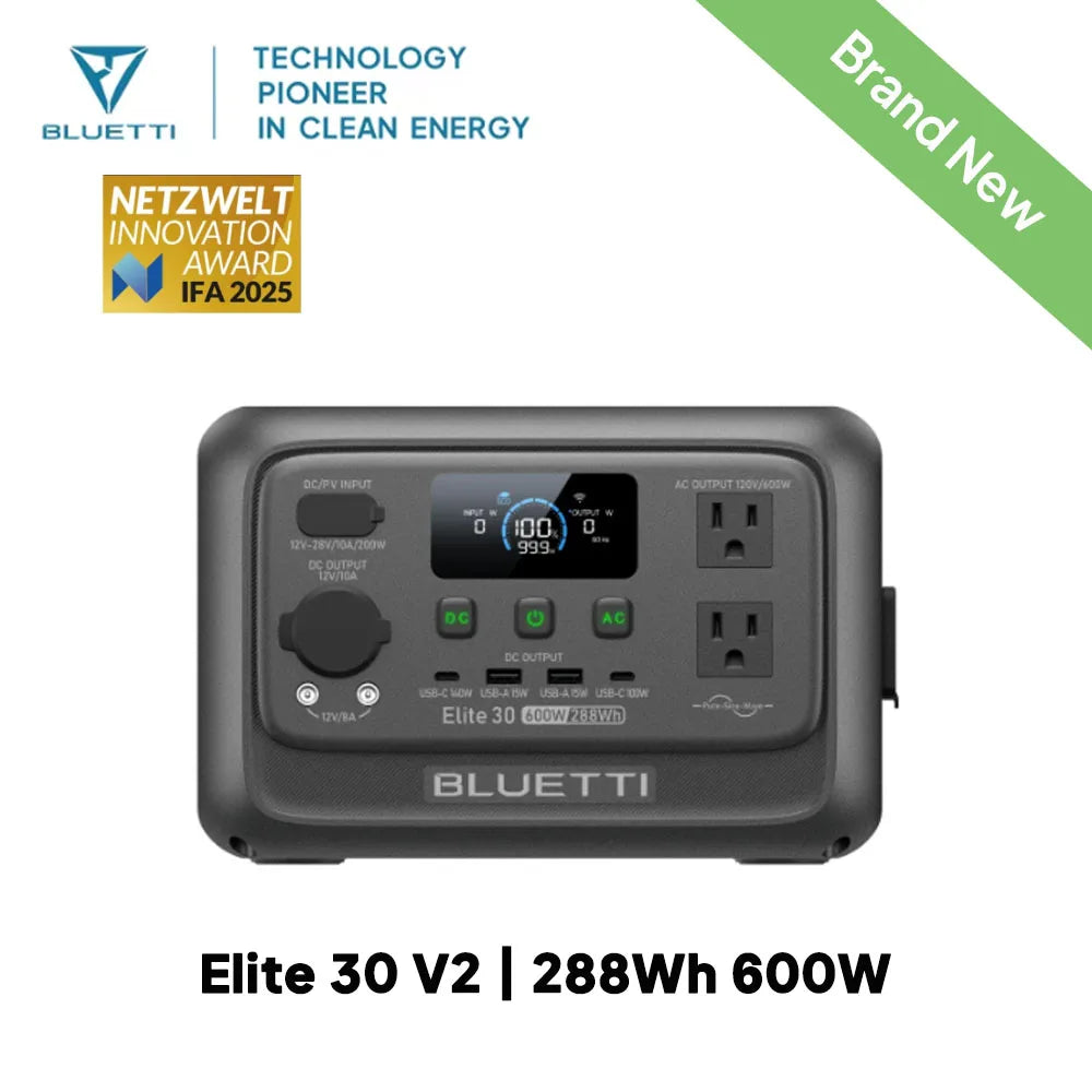 BLUETTI Elite 30 V2 Portable Power Station With Solar Charging