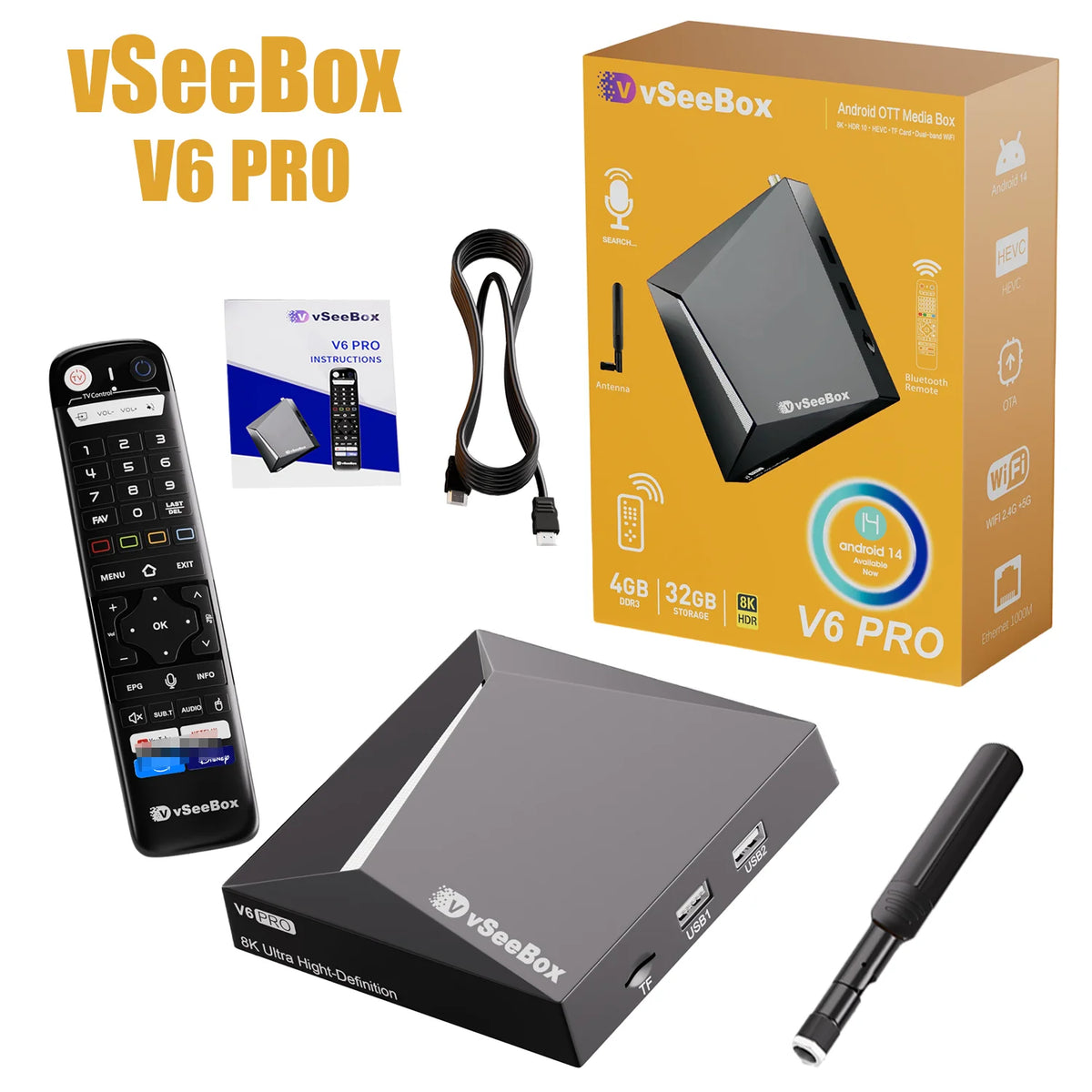 Vseebox V6 Pro Android TV Box With 8K HDR Streaming