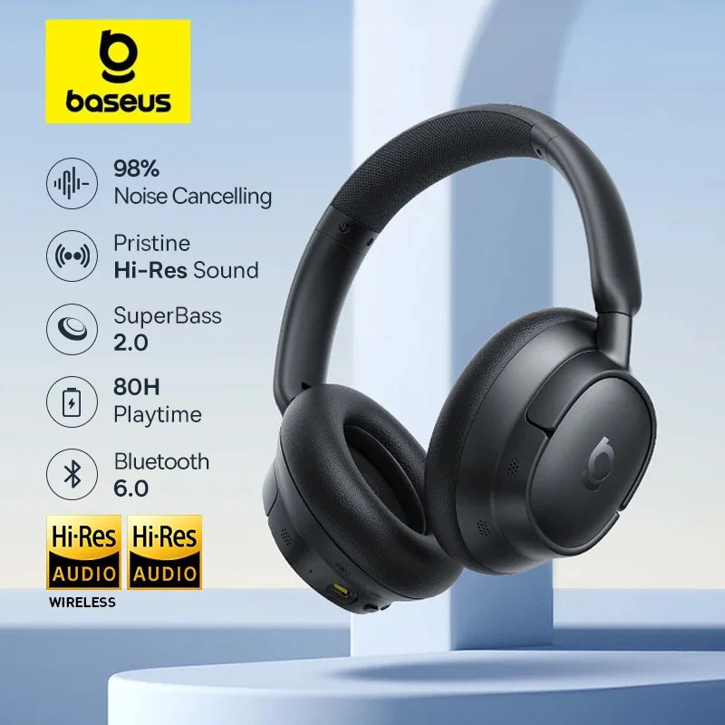 Baseus Adaptive Noise Cancelling Wireless Headphones With Hi Res Audio