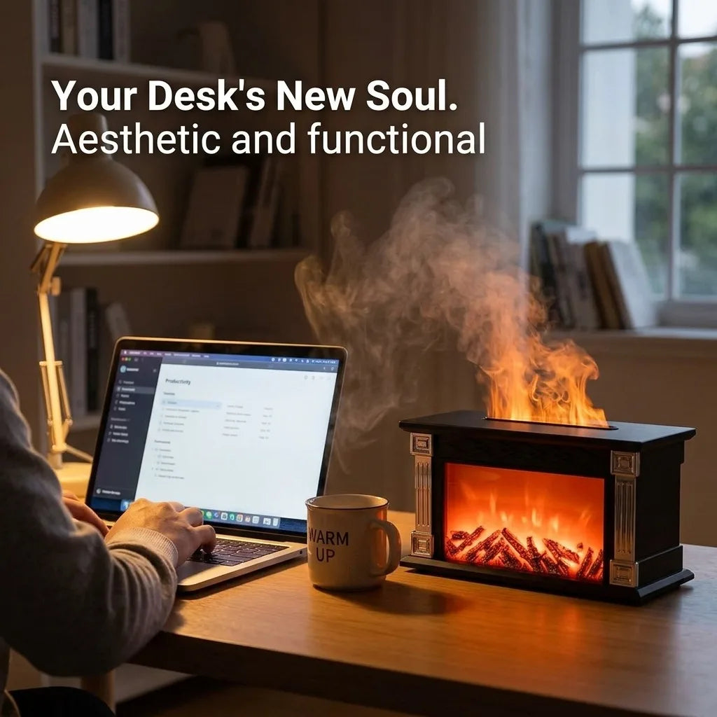10.15 oz Sonic Technology Atomizing 3D Flame Lamp Aroma Diffuser, Remote Control, Silent Operation, Auto Shutdown, Air Humidifier, Timer, Dual Spray Modes. Suitable for Home, Office, Christmas Decorations, and Gifts.