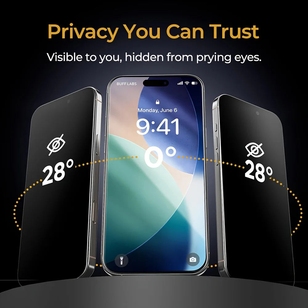 AKABEILA Anti Spy Tempered Glass Screen Protector for iPhone Pro Max