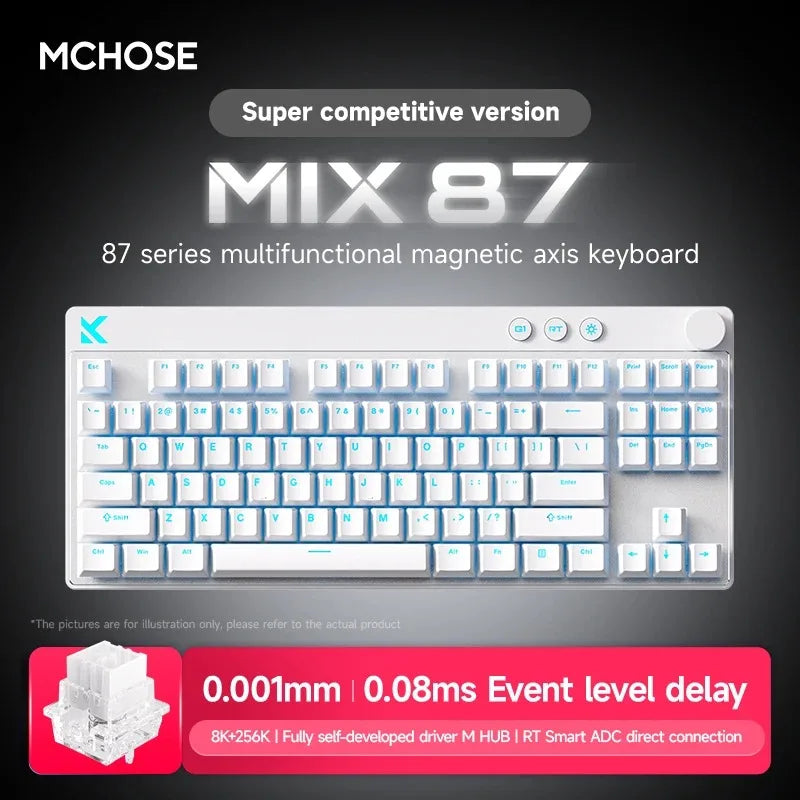 MCHOSE Mix87 Hall Effect Magnetic Gaming Keyboard With RGB
