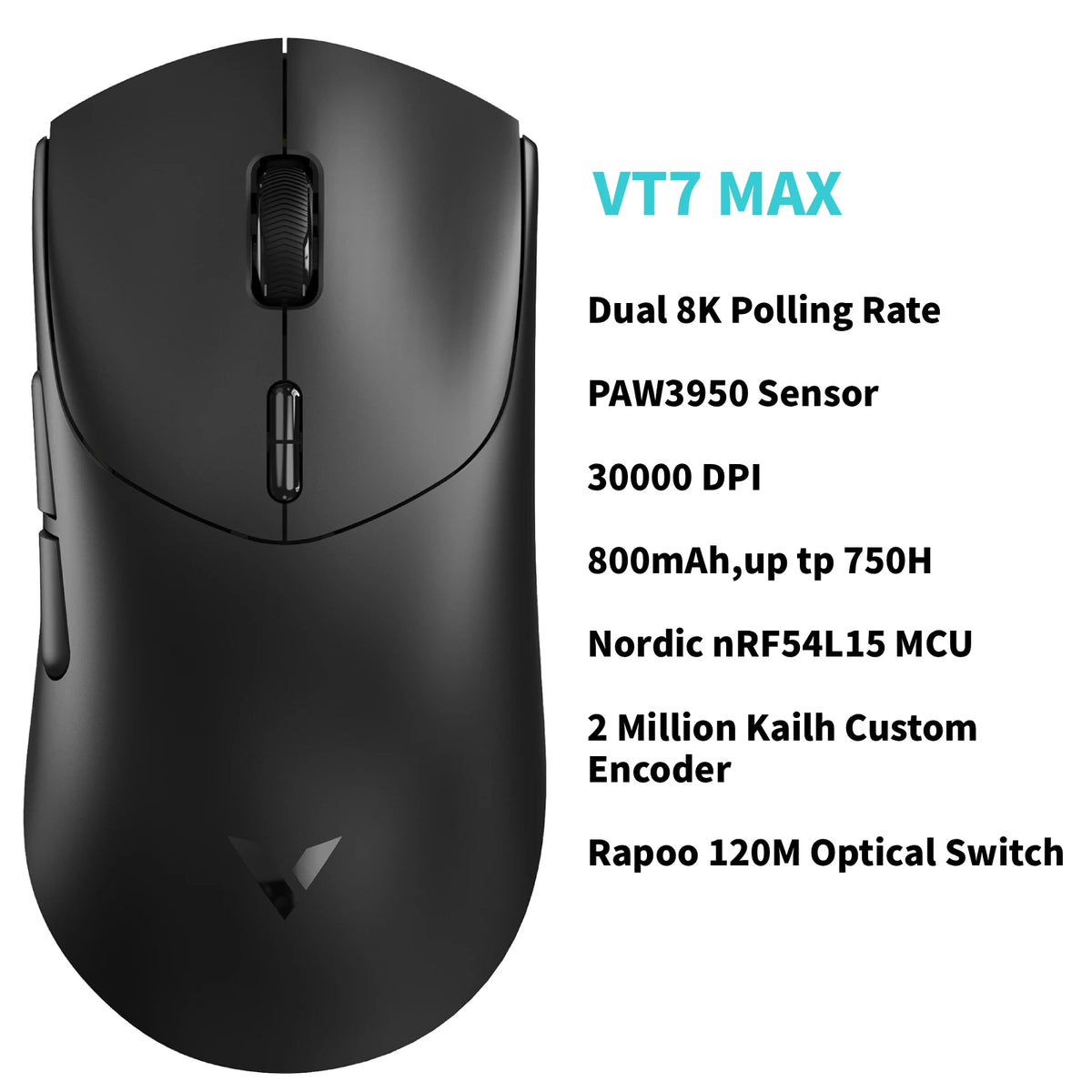 Rapoo VT7 Max Wireless Gaming Mouse With 8K Polling Precision