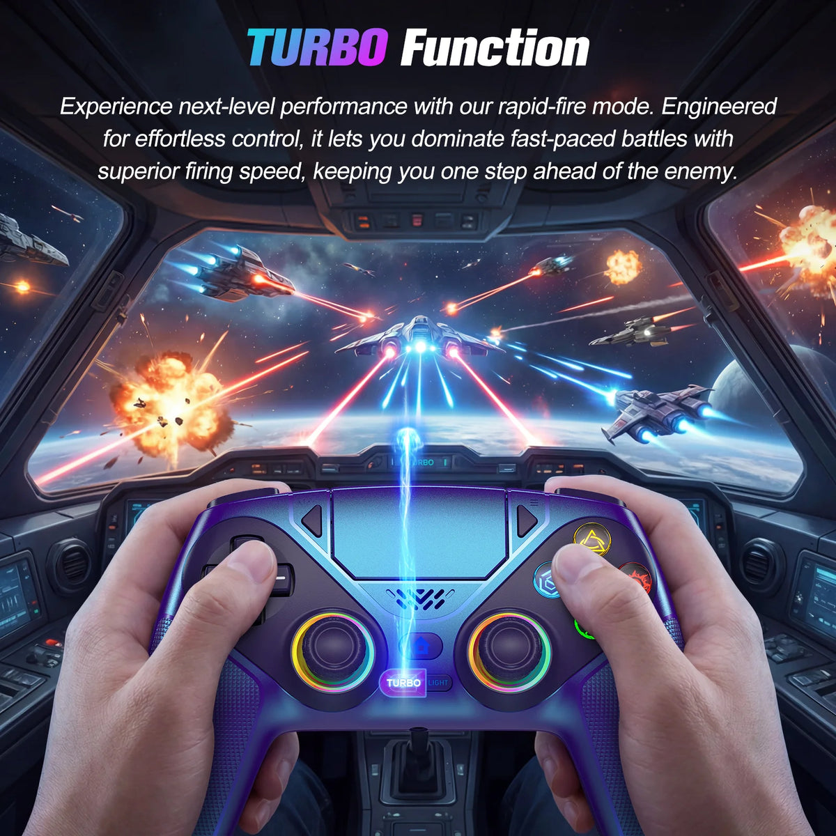 For Playstation 5 Controller RGB Wireless Gaming Controller Bluetooth Gamepad Controller PS5 With Macro/Turbo Dual Sense Vibrati