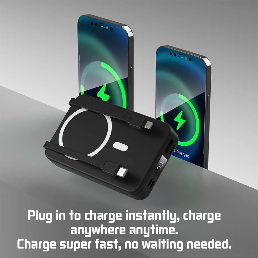 Wireless Magnetic Power Bank With 22.5W Fast Charging And Stand