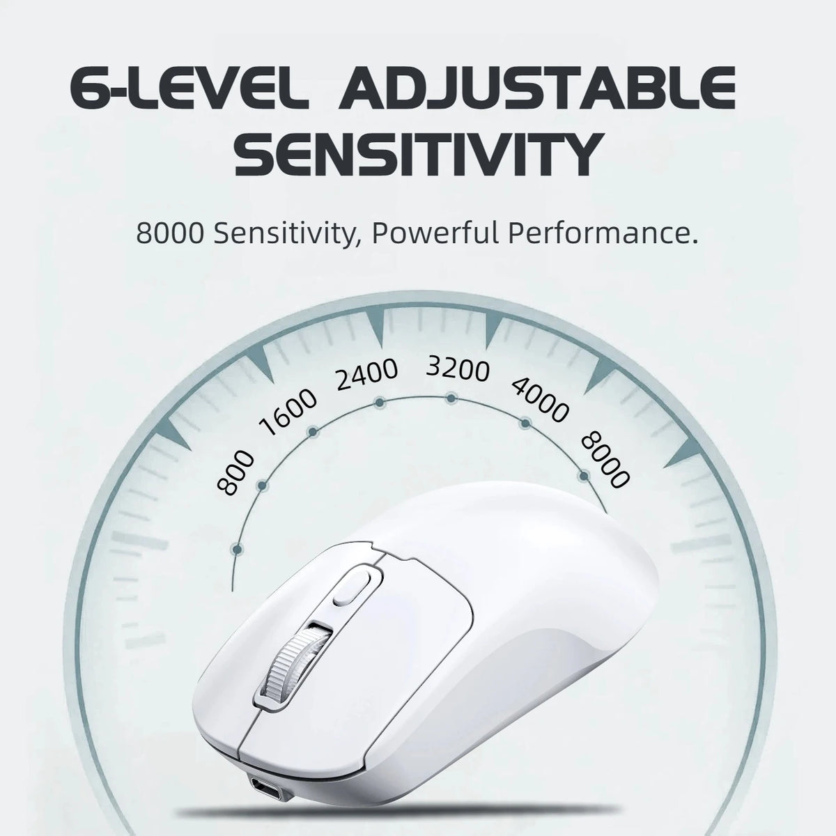 T-WOLF Tri-Mode Wireless Gaming Mouse 8000 DPI Rechargeable