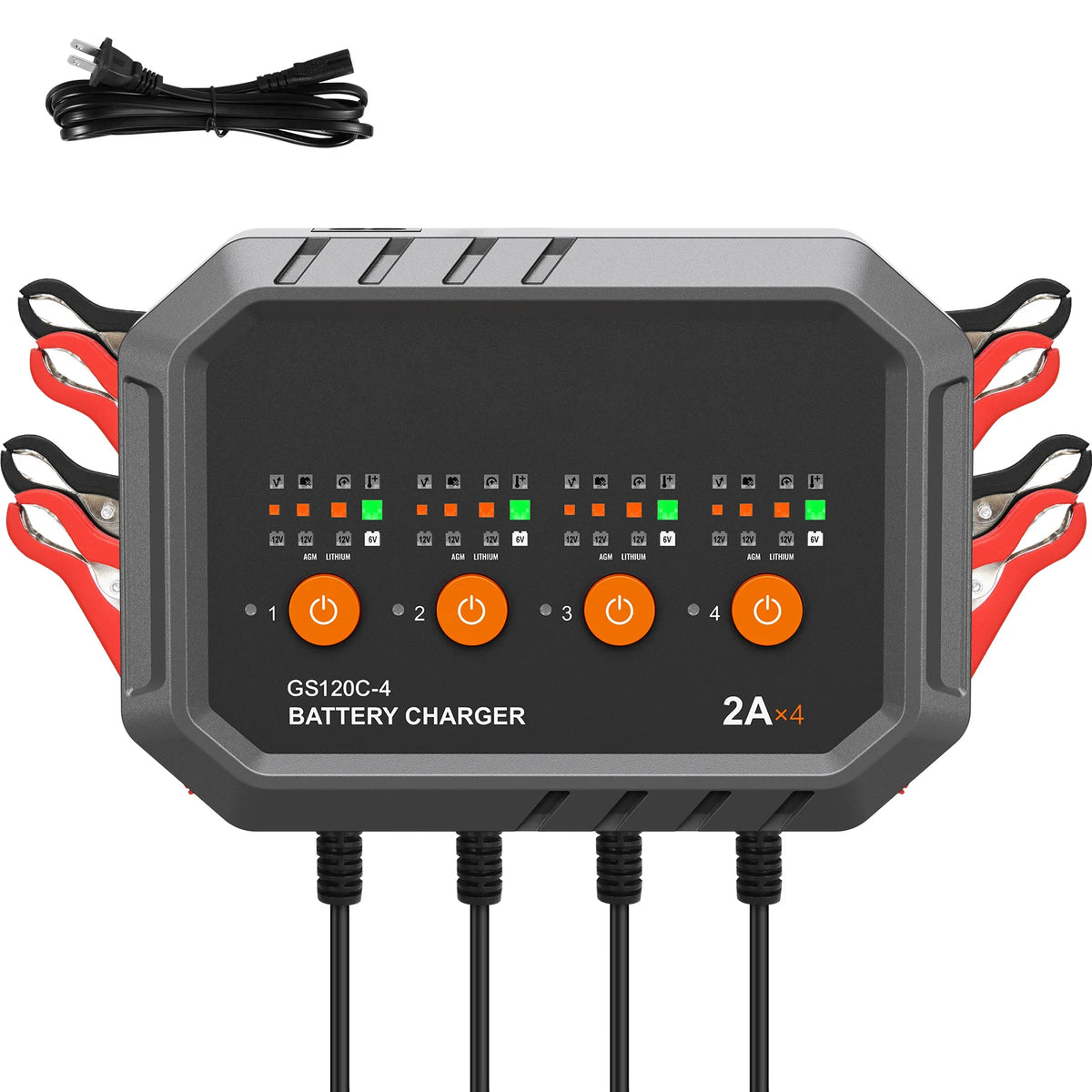 SucceBuy Smart Battery Charger Fully-Automatic Charger Maintainer Desulfator 8-Amp LiFePO4 Lead-Acid (AGM/Gel/SLA) for Boat Use