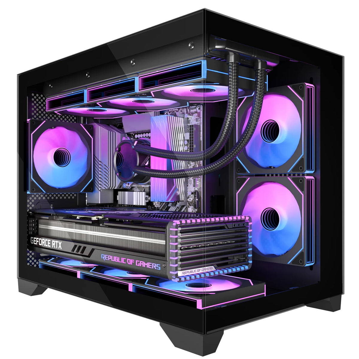 Micro ATX Gaming Case With Tempered Glass And ARGB Fans