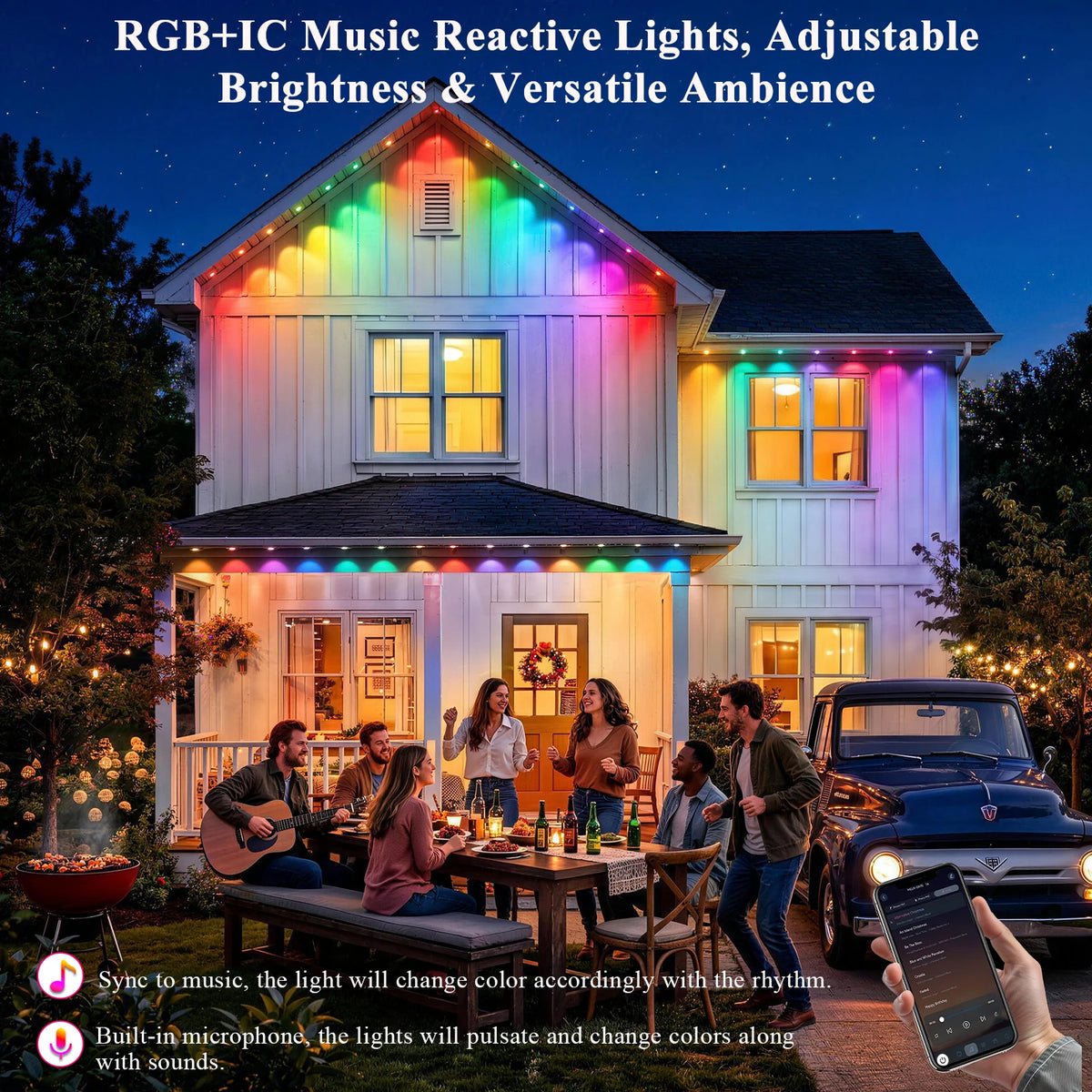 AILBTON Permanent Outdoor Eaves Lights With App And Remote Control