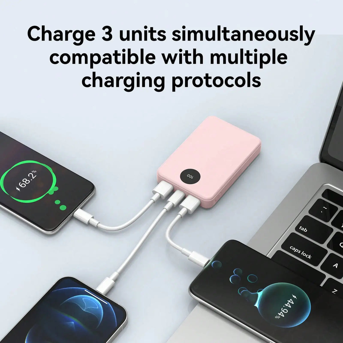 Portable Power Bank With Digital Display And Type C Charging