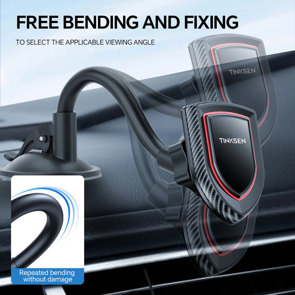 TINKSEN Magnetic Upgraded Car Phone Holder, a universal Car Phone Holder Suitable for Instrument Panels, Compatible with iPhone, Samsung, and All Android Smartphones