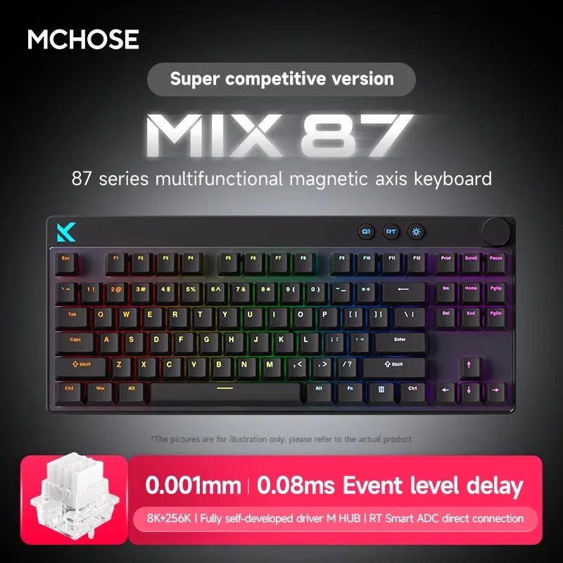 MCHOSE Mix87 Hall Effect Magnetic Gaming Keyboard With RGB