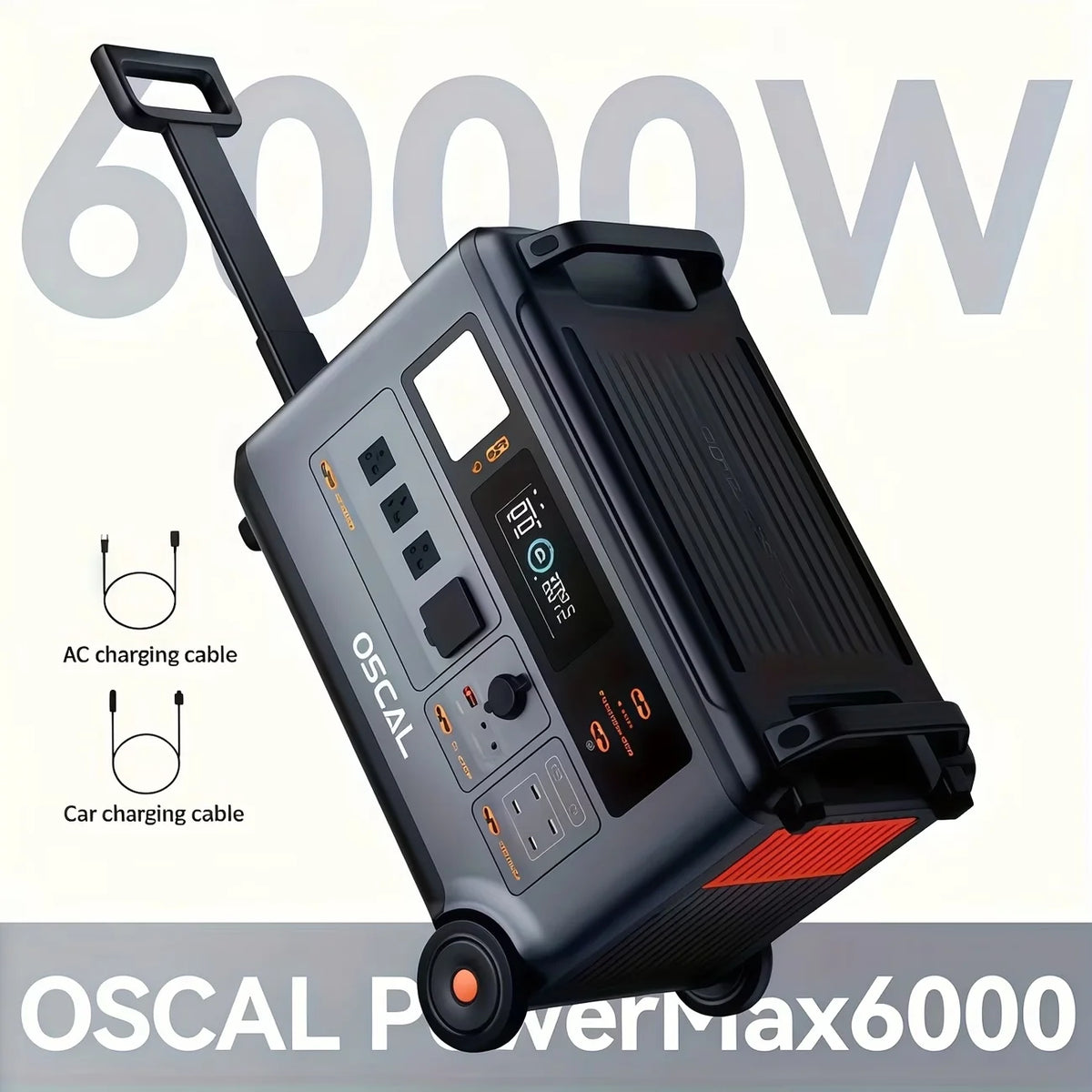 OSCAL PowerMax6000 Portable Power Station With LiFePO4 Battery