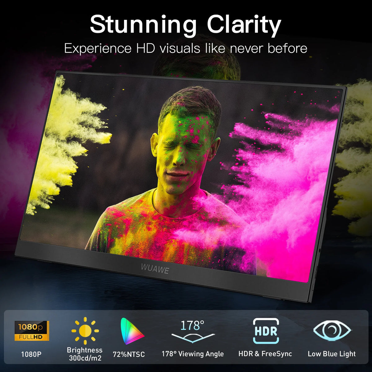 WUAWE Portable Monitor With Full HD USB C HDMI HDR
