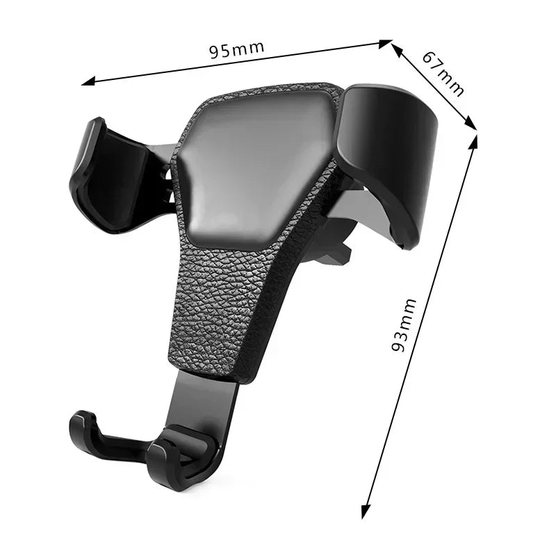 Heavy Duty Gravity Car Phone Mount Air Vent Clip Shockproof Anti Shake Mobile Phone Holder Universal Automobile Cradle Support Stand for iPhone Samsung Android Device One Hand Quick Pick Place