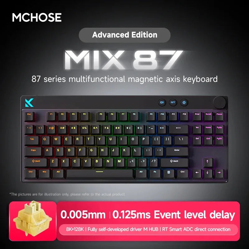 MCHOSE Mix87 Hall Effect Magnetic Gaming Keyboard With RGB