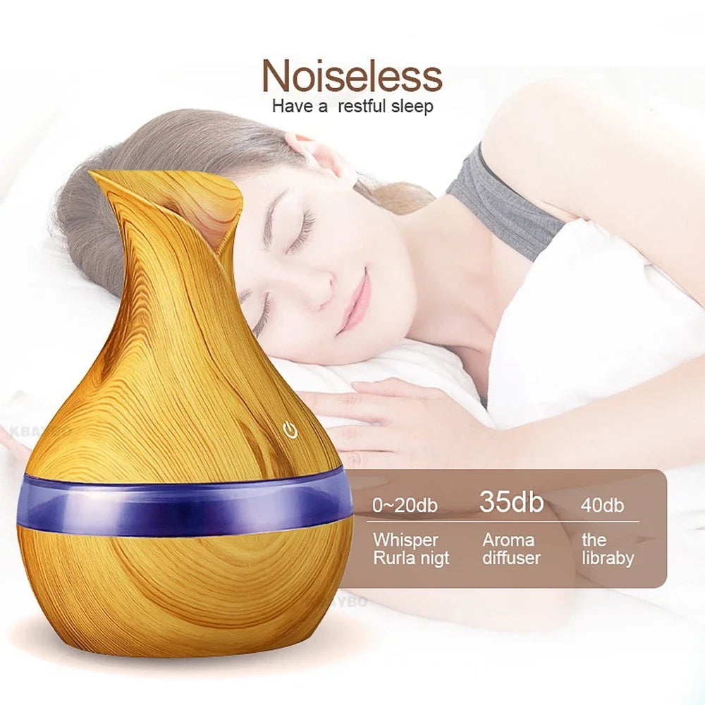 300ml Essential Oil Diffuser Humidifier with Remote Control Ultra Quiet Auto Shut-Off 7 Color Mood Light Aromatherapy Machine for Home Office Bedroom Gift Better Sleep