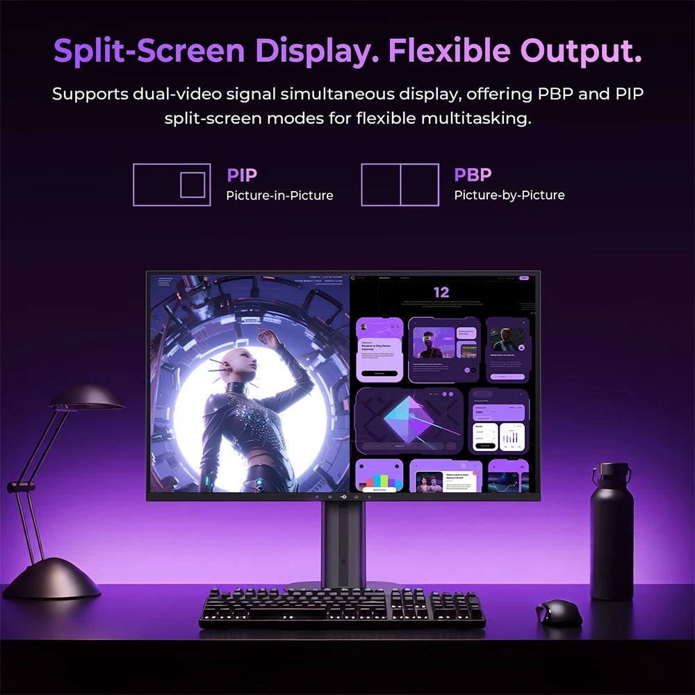 TITAN ARMY KF271S PLUS 27inch 240Hz Gaming Monitor - QHD Fast IPS, 2560x1440, HDR400, Height-Adjustable Stand, Dual RGB Edge Lights, DP/HDMI, Competitive Esports & Pro Gaming
