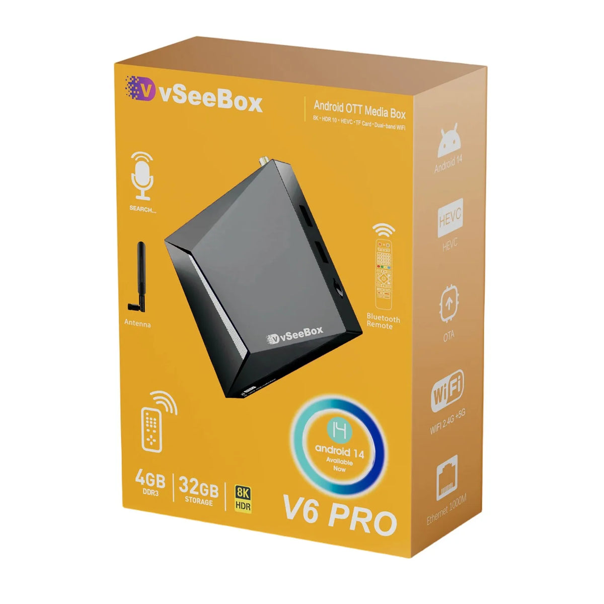 VseeBox V6 Pro Android TV Box With Voice Control 8K