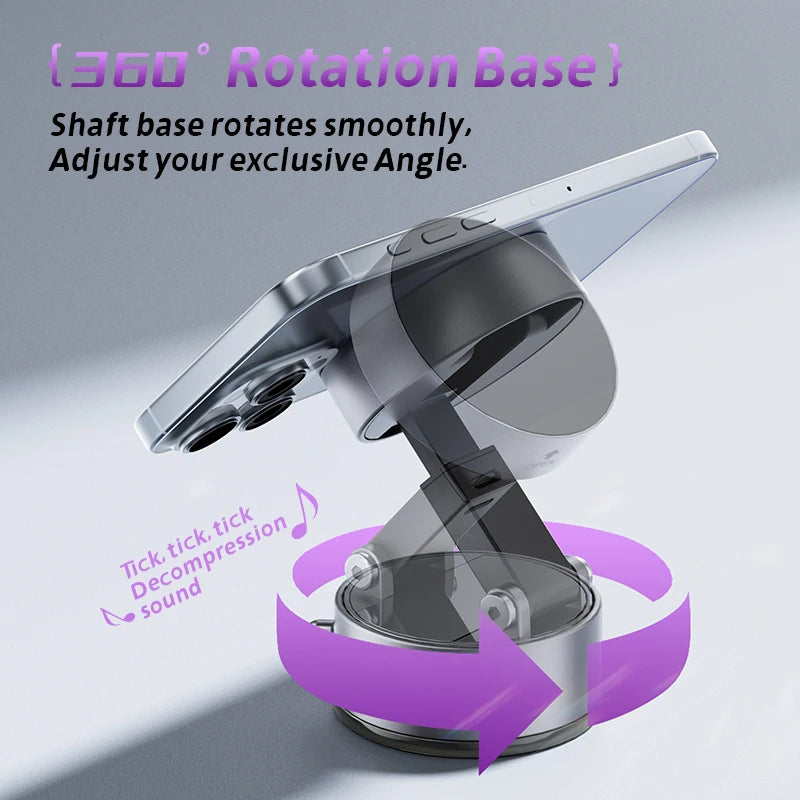 Magnetic Foldable Phone Mount With Rotating Arm For Car Dashboards
