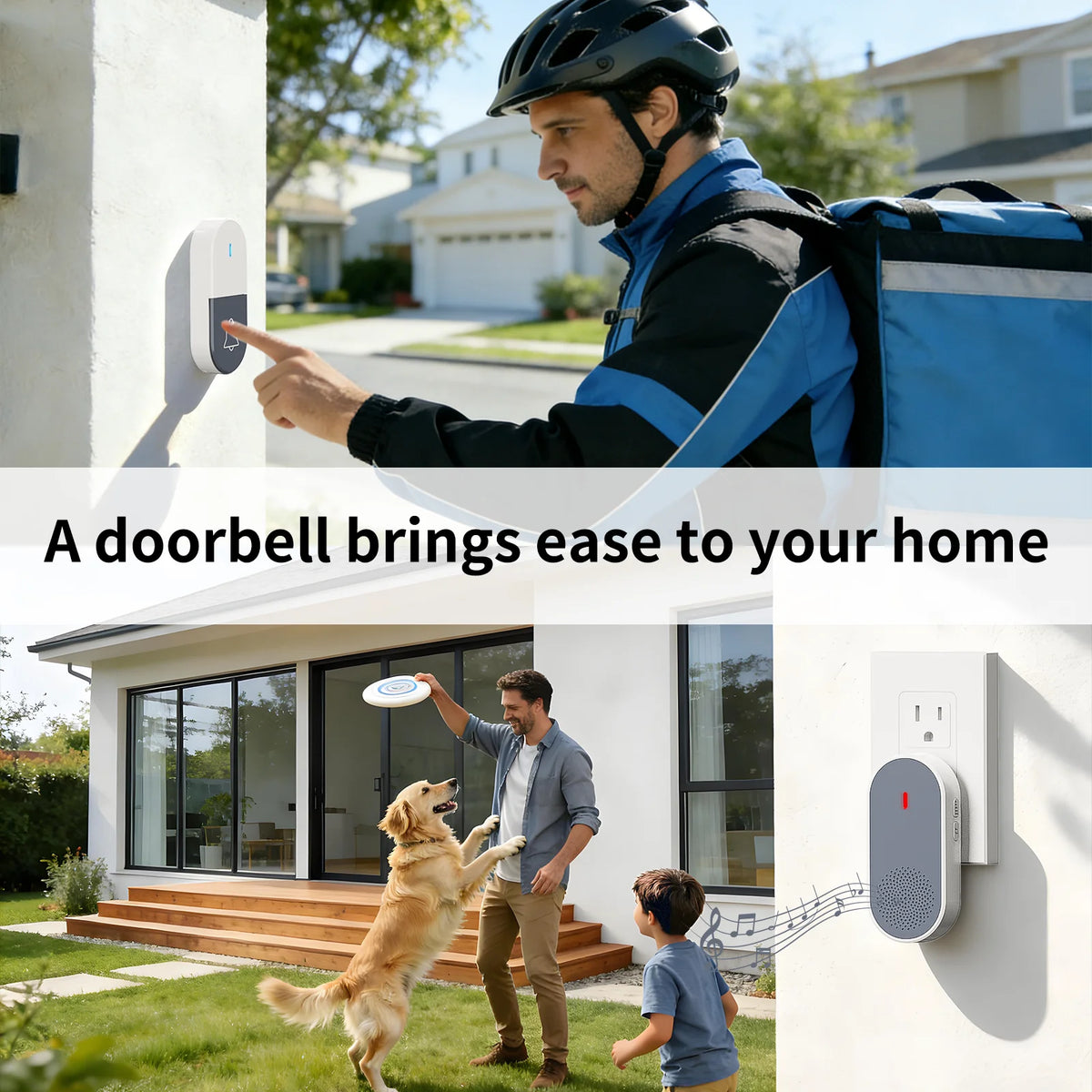PGST Wireless Doorbell With Musical Chimes And Remote Controls