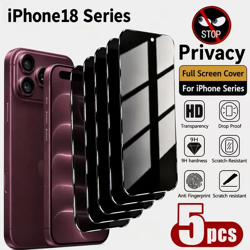 iPhone Full Screen Privacy Tempered Glass Protector With Anti Fingerprint