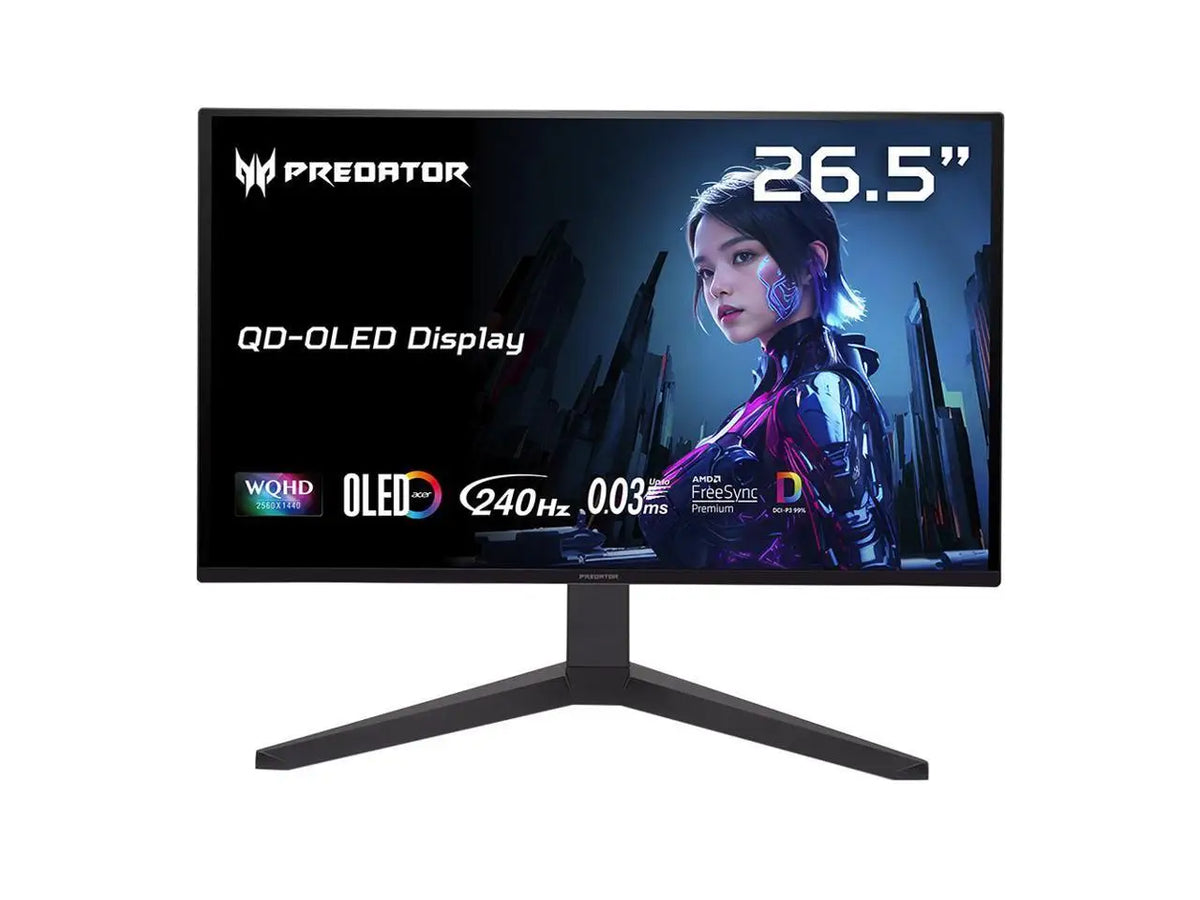 Acer Predator 27 inch WQHD 2K 1440P 240Hz AMD FreeSync Premium 240Hz OLED Gaming Computer Monitor with Height Adjustable, Swivel, Pivot & Tilt Stand X27U W1bmiipprx
