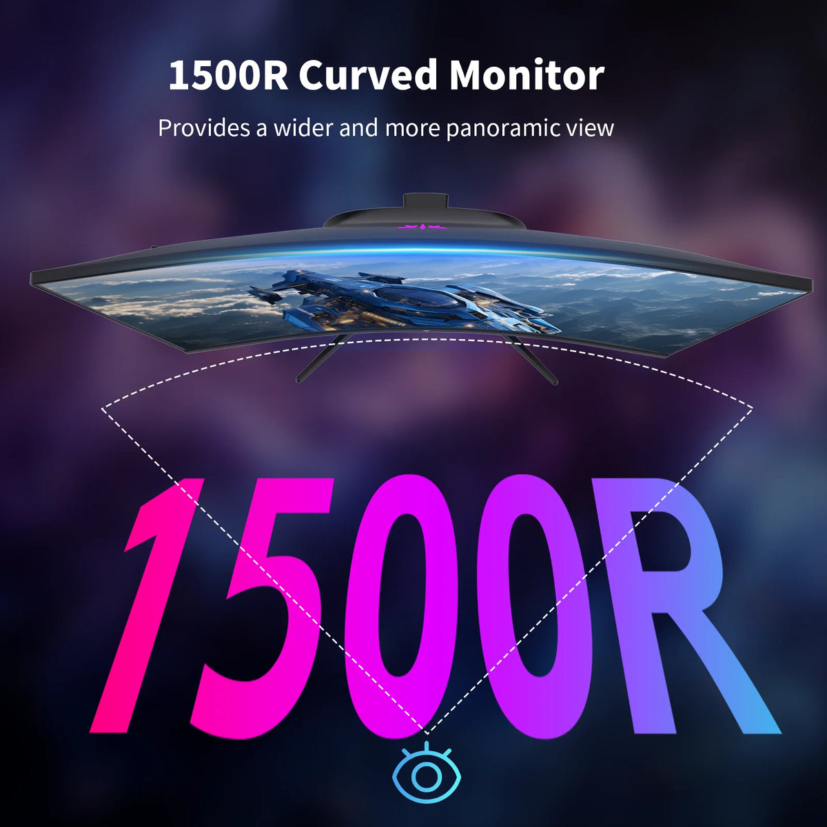 KTC Curved QHD Gaming Monitor With 144Hz HDR400 Adaptive Sync