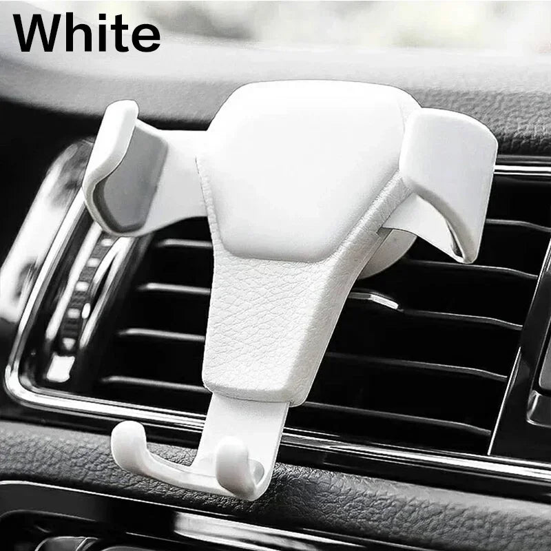 Heavy Duty Gravity Car Phone Mount Air Vent Clip Shockproof Anti Shake Mobile Phone Holder Universal Automobile Cradle Support Stand for iPhone Samsung Android Device One Hand Quick Pick Place
