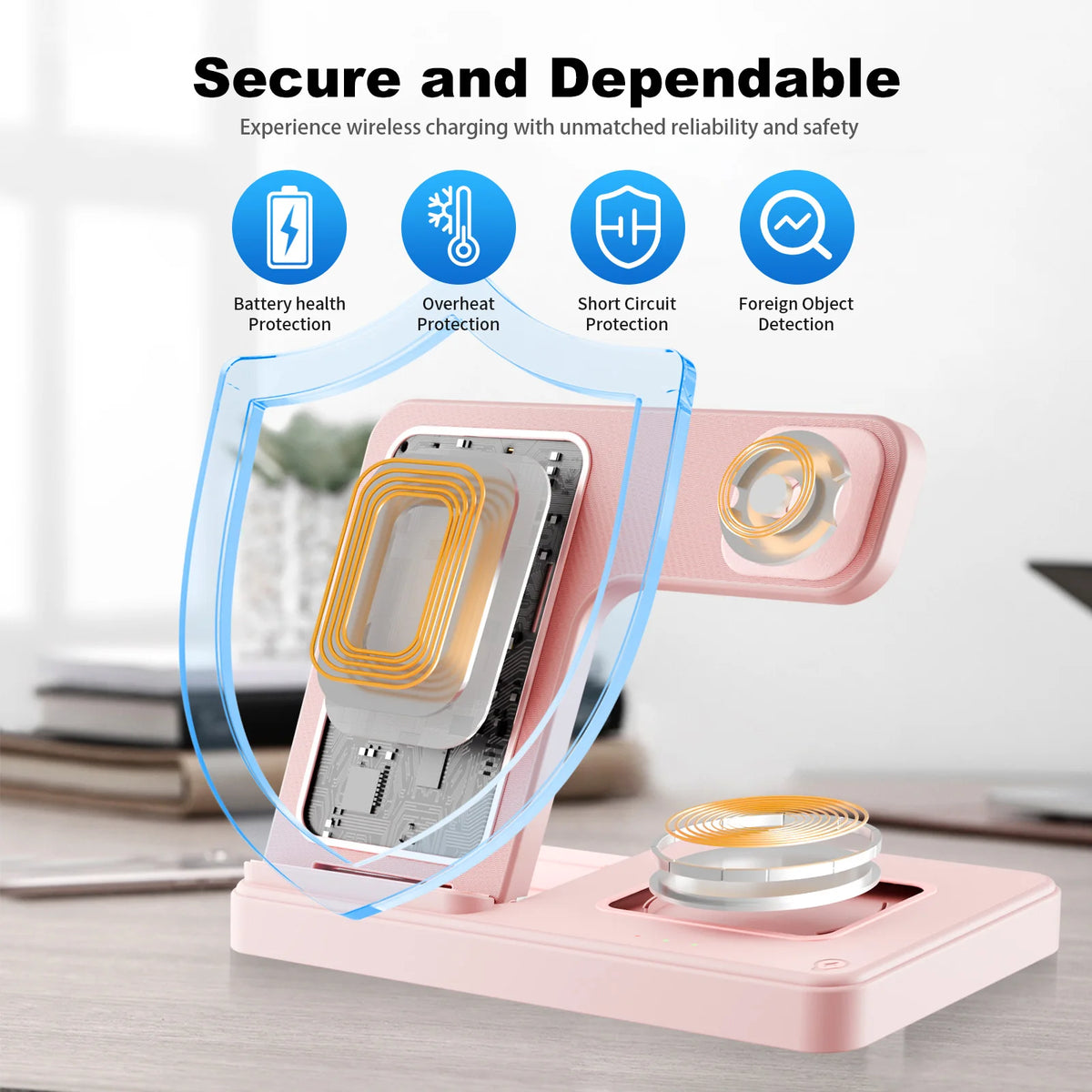 3 In 1 Magnetic Wireless Charging Stand for iPhone Apple Watch AirPods