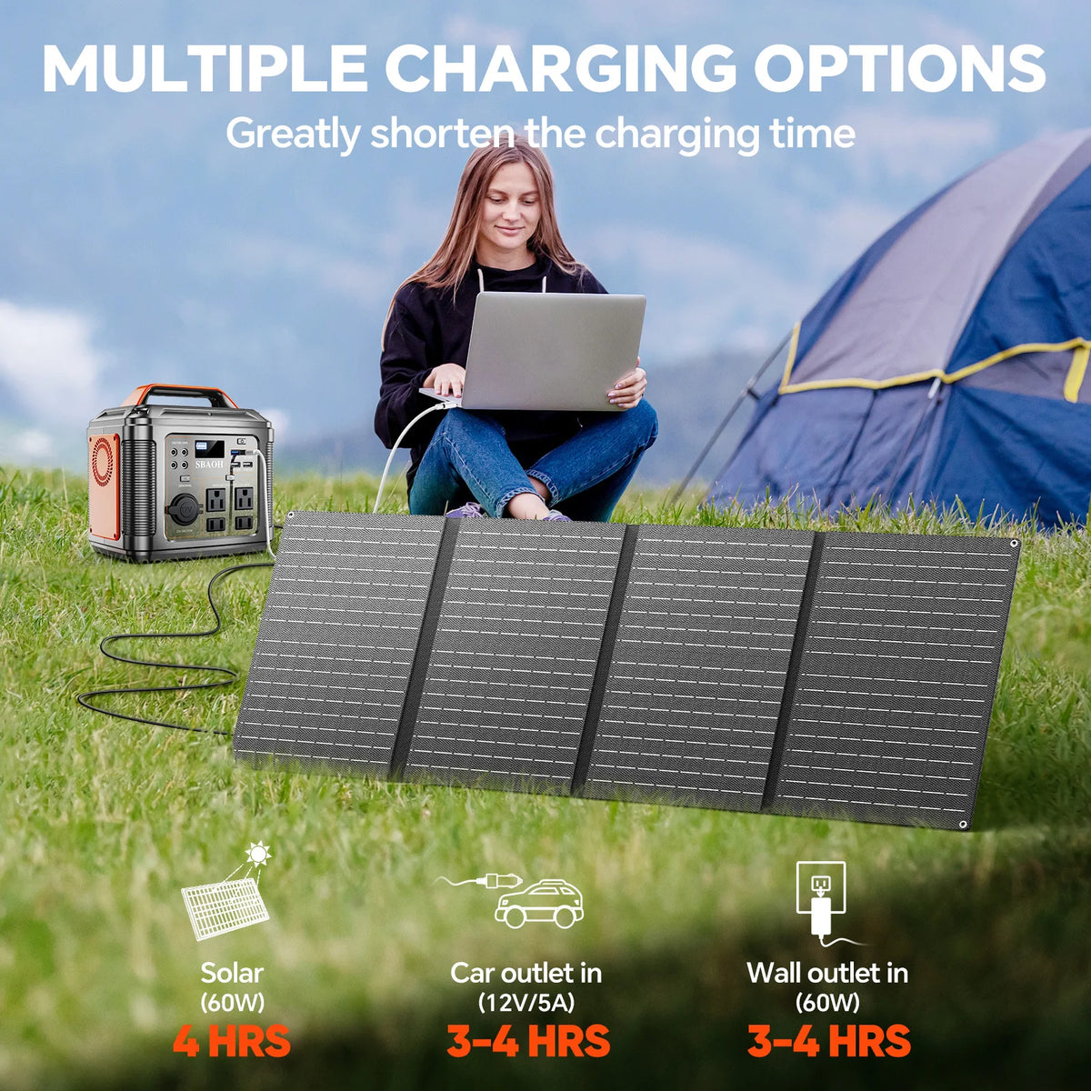 SBAOH Portable Power Station for Camping and Emergency Backup