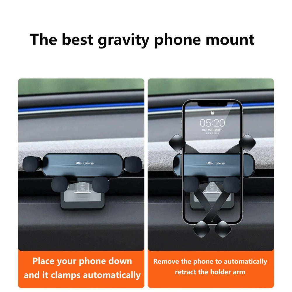 Gravity Car Phone Holder For Tesla Model 3 Highland 2024-2026 Model Y Juniper 2025-2026 New Model YL Air Vent Mount 360 Rotate Phone Stand