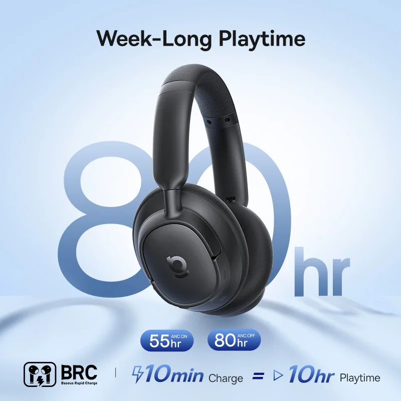 Baseus Adaptive Noise Cancelling Wireless Headphones With Hi Res Audio