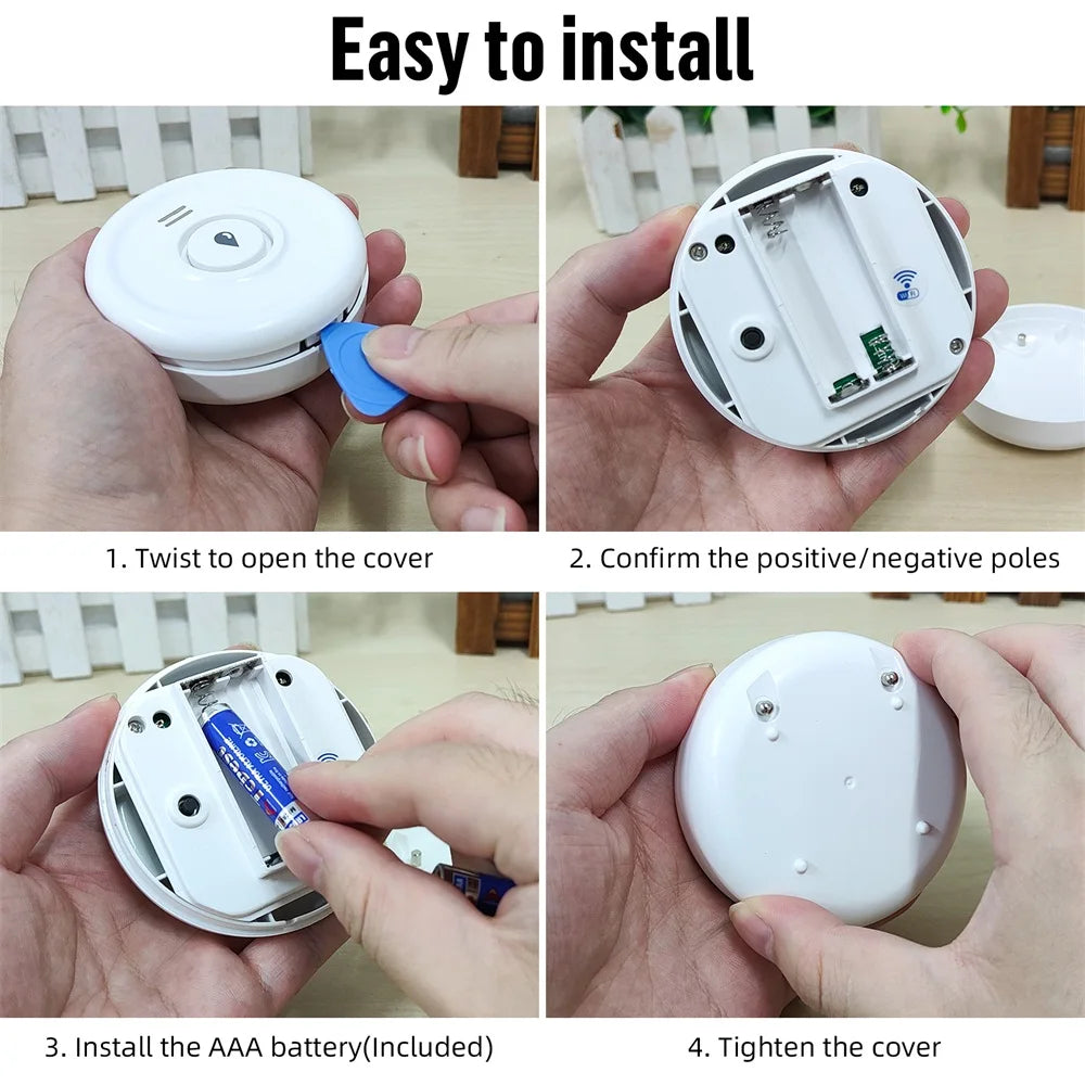 Tuya WiFi Water Leakage Alarm 100dB High Decibel Sound APP Remote Alert IP66 Waterproof Flood Leak Detector for Home Security