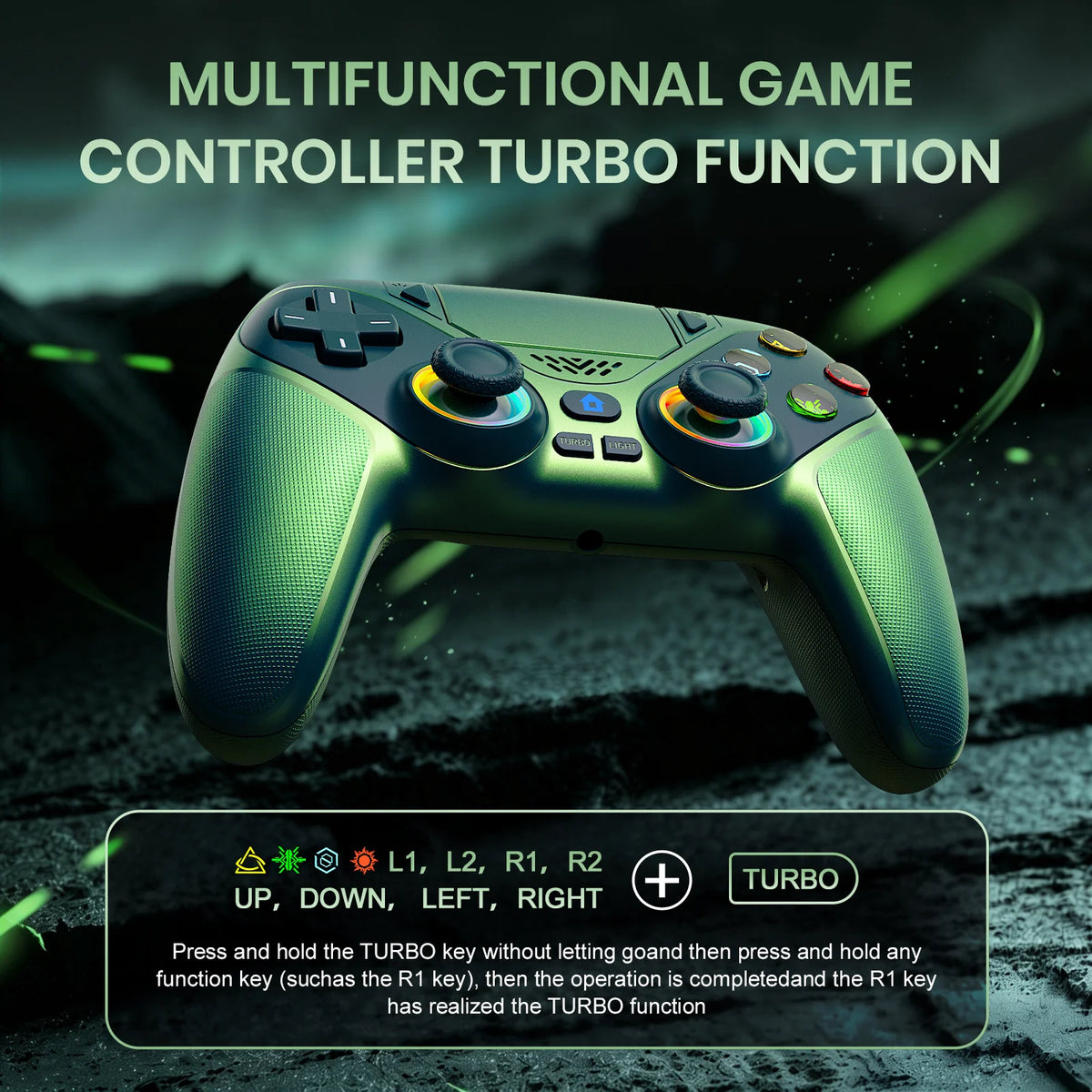Bonacell Wireless PS5 Controller With Hall Effect Drift Resistant Joysticks