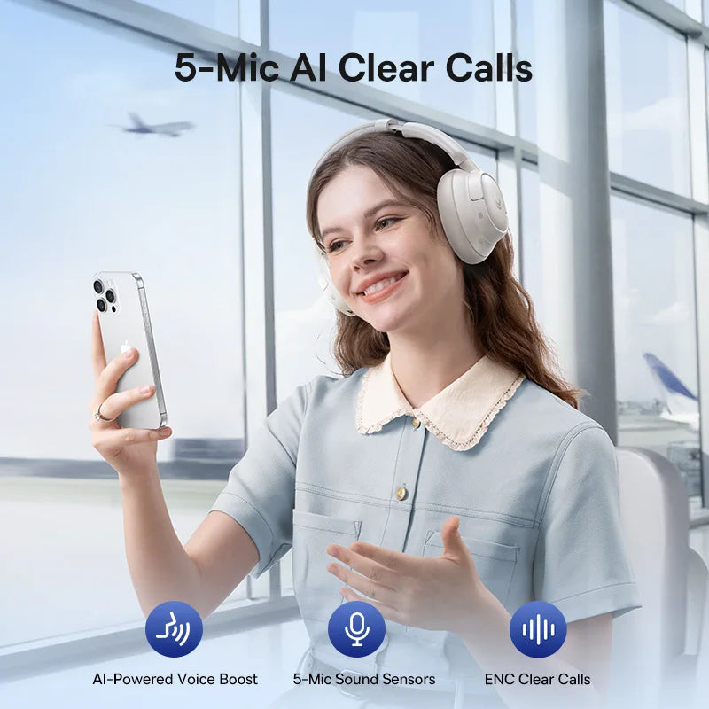 Baseus Wireless Noise Canceling Over Ear Headphones With Spatial Audio