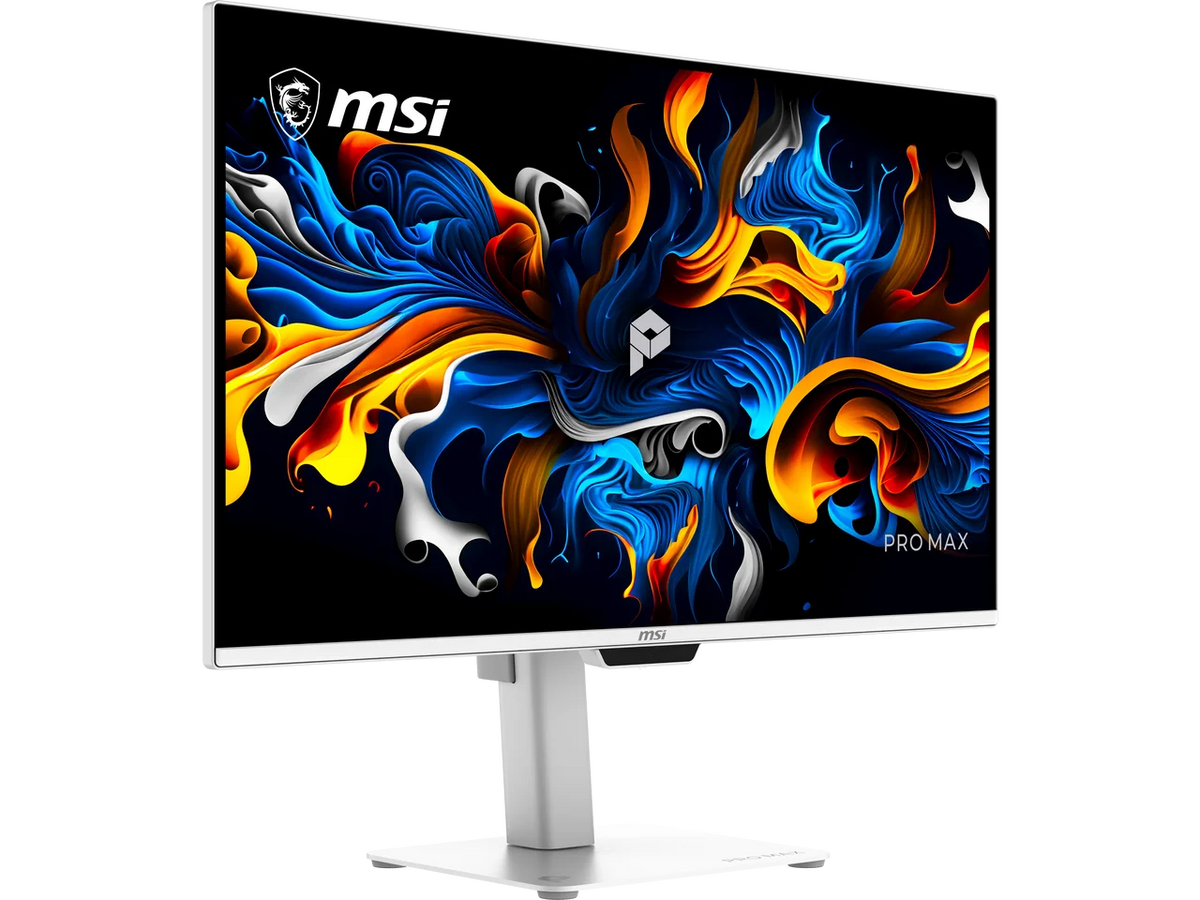 MSI PRO MAX 271UPXW12G 27" UHD 4K 120Hz Tandem OLED Monitor, FreeSync Premium Pro, 0.03ms, HDR400, USB-C, Speakers, White
