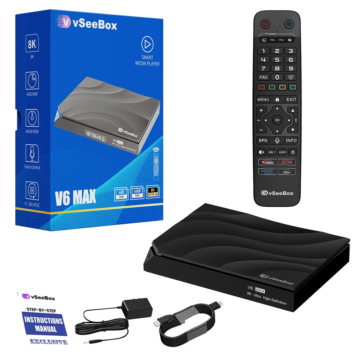 vSeeBox V6 Max Android Streaming Media Player With Voice Control