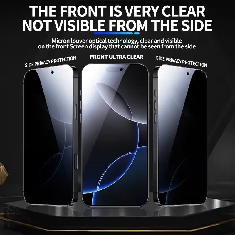 iPhone Full Screen Privacy Tempered Glass Protector With Anti Fingerprint