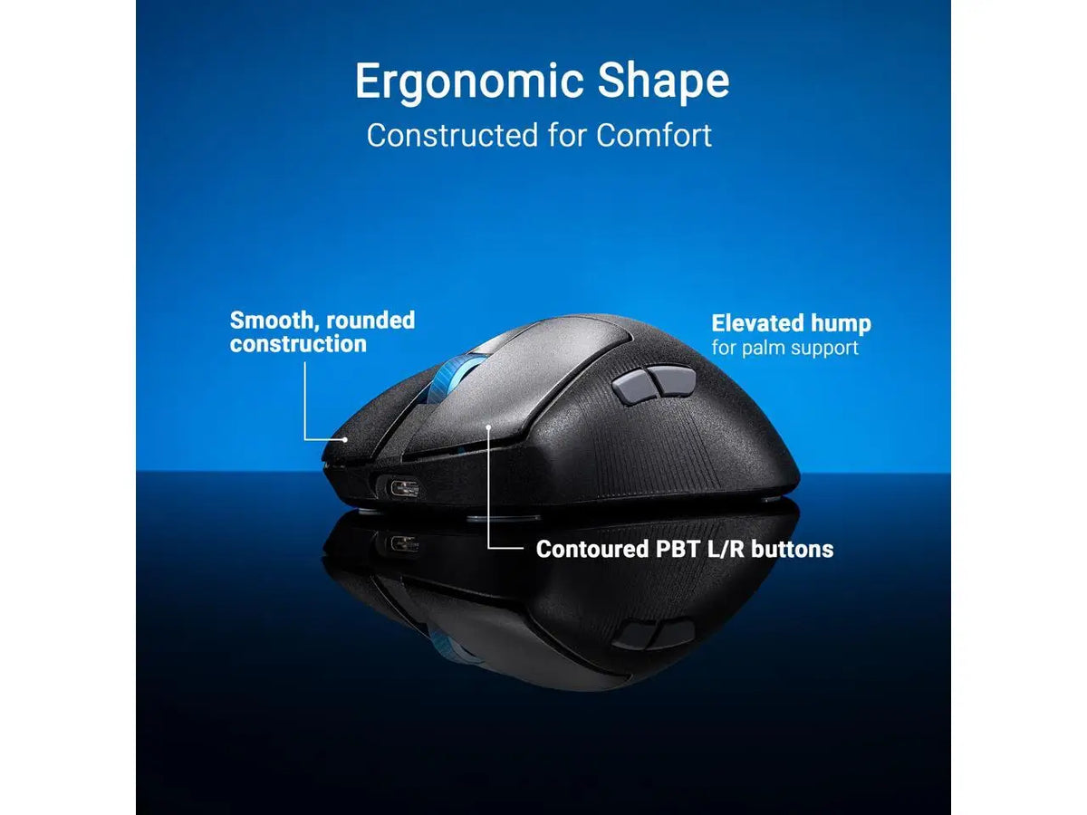 ASUS ROG Keris II WL Ace (54-gram ergonomic mouse, 42000-dpi, ROG Micro Switch, SpeedNova wireless technology, ROG Polling Rate Booster, 4000 Hz in wireless mode, up to 8000 Hz in wired mode) - Black
