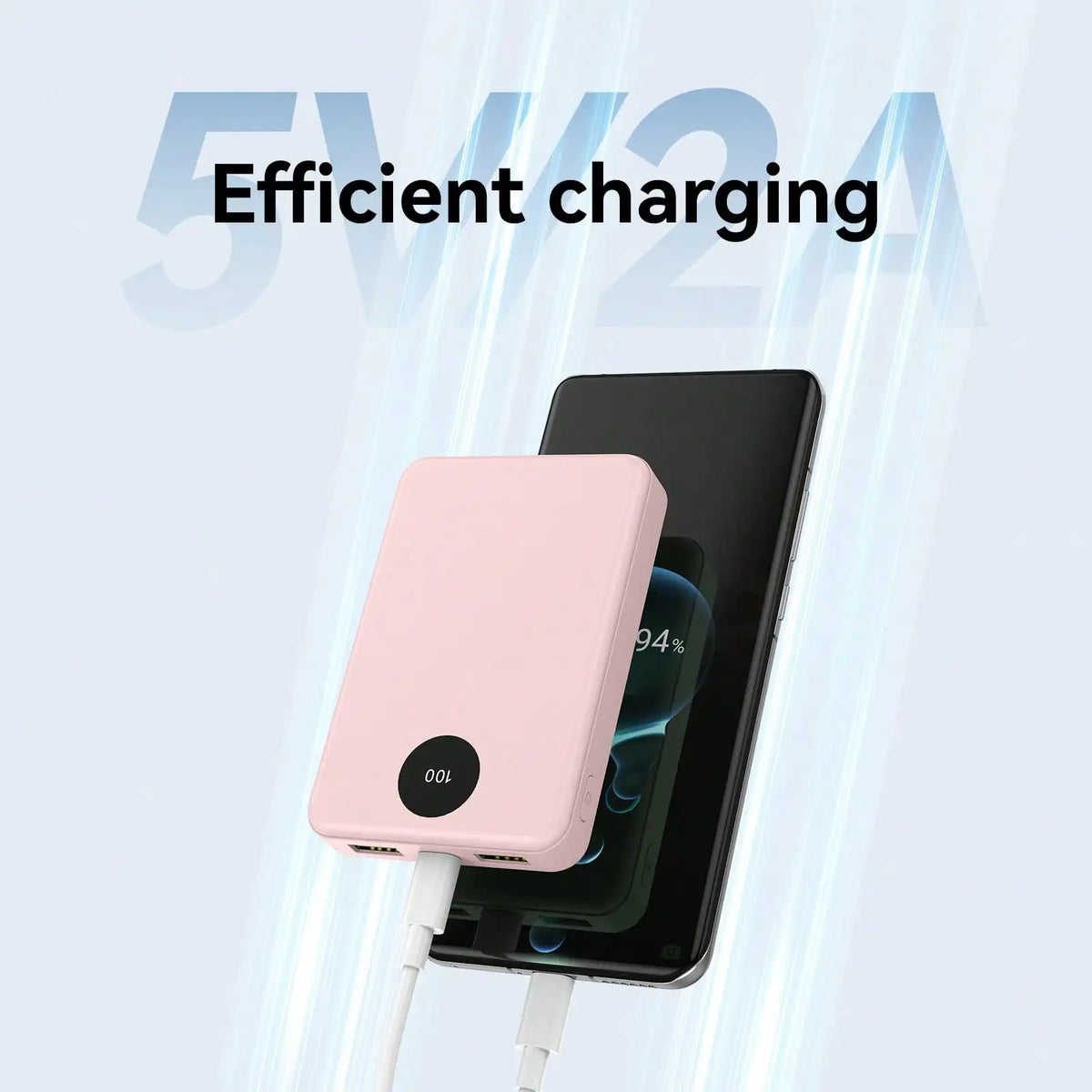 Portable Power Bank With Digital Display And Type C Charging