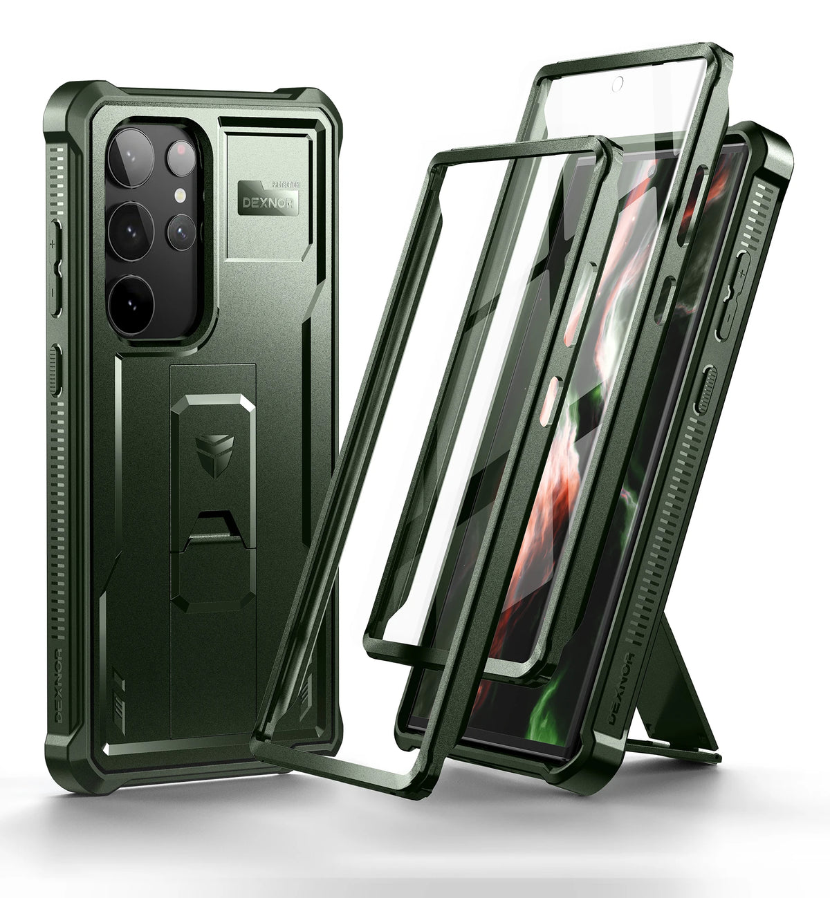 Dexnor for Samsung Galaxy S23 Ultra Case Full Body Heavy Duty Military Grade Protection Built-in Screen Protector and Kickstand
