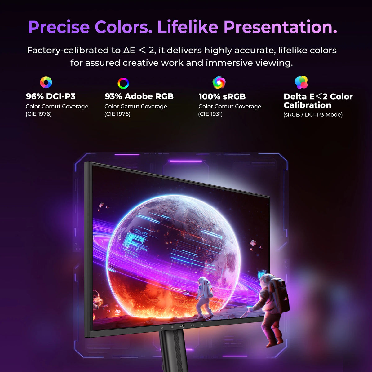 TITAN ARMY KF271S PLUS 27inch 240Hz Gaming Monitor - QHD Fast IPS, 2560x1440, HDR400, Height-Adjustable Stand, Dual RGB Edge Lights, DP/HDMI, Competitive Esports & Pro Gaming