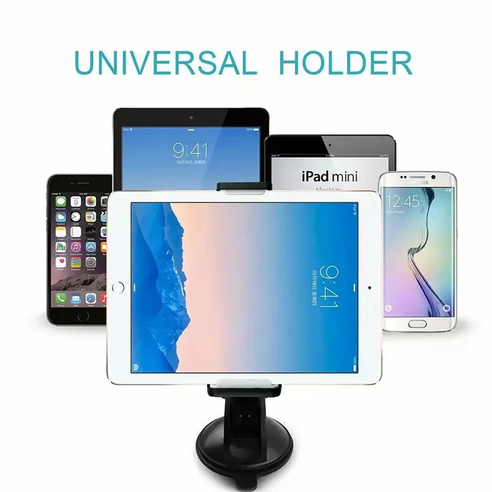 Universal Car Tablet Phone Mount Adjustable Suction Cup Windshield Dashboard Holder 360° Rotating Stand for Smartphone GPS