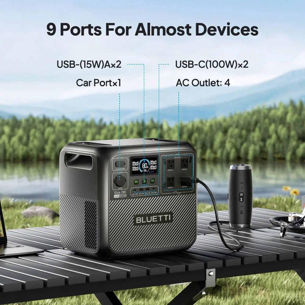 BLUETTI Elite 200 V2 Portable Solar Power Station for Camping