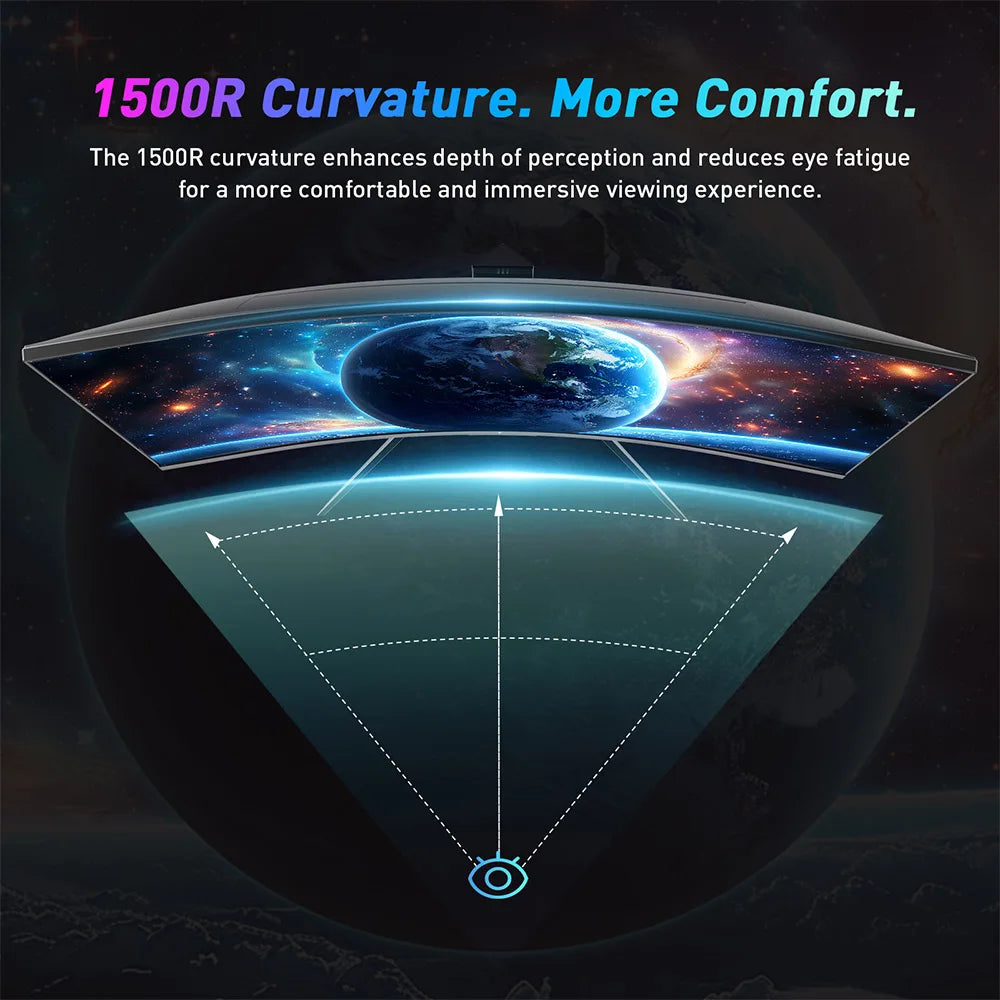 KTC H32S17F 32'' Curved Gaming Monitor, 1920*1080 HVA Panel, 240Hz Refresh Rate, 125% SRGB, 3500:1 Contrast Ratio, Adaptive Sync, HDR10, 3ms Response Time, 2*HDMI2.0 1*DP1.4 1*USB2.0 1*Audio, VESA Mount, Adjustable Tilt, Low