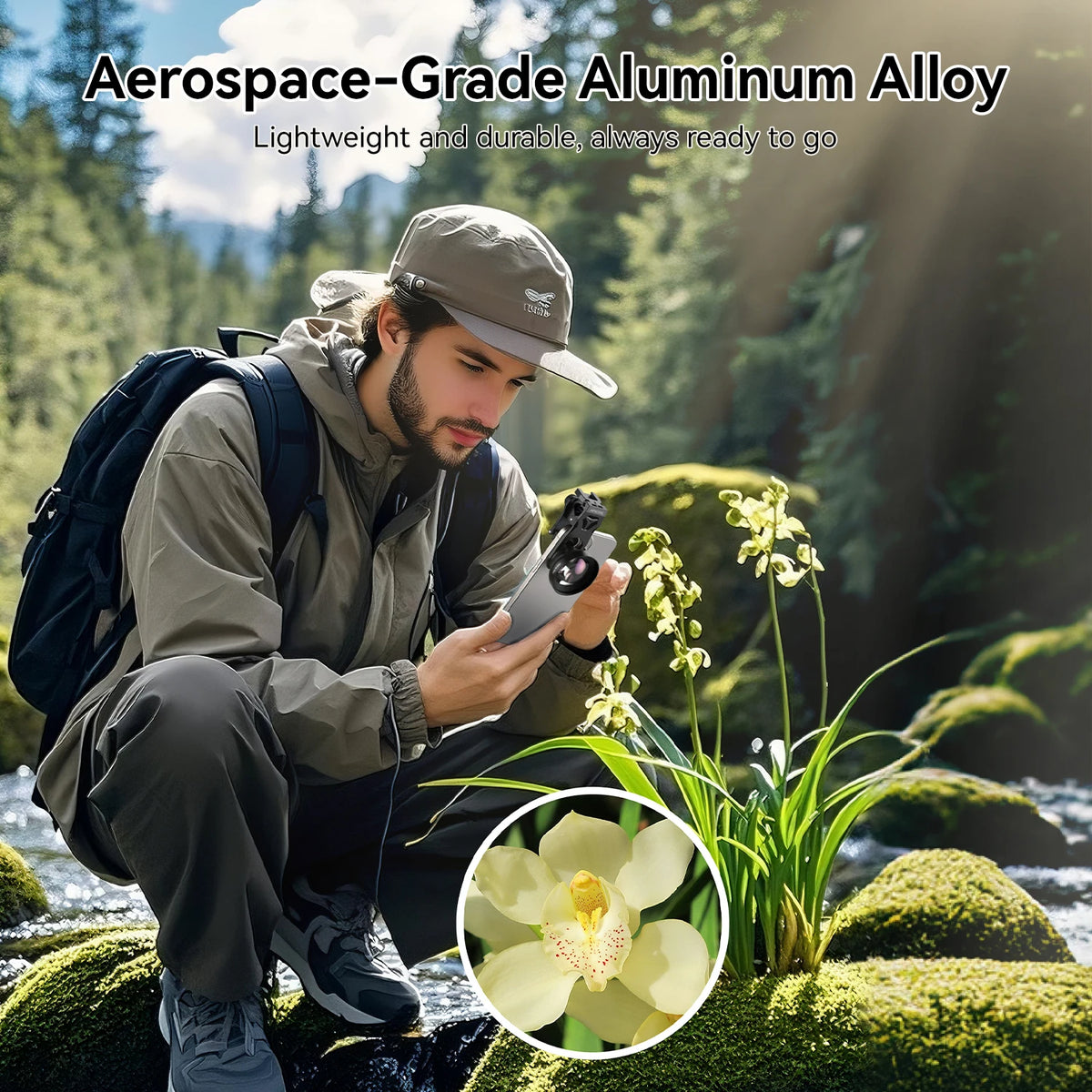 APEXEL Upgraded Professional HB100U Macro Len Macro Photography Lens for iPhone Samsung and All Smartphones, Aluminum Phone Camera Lens Kit with Universal Clip. Phone Lens Attachment